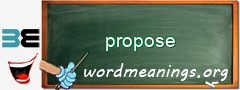 WordMeaning blackboard for propose